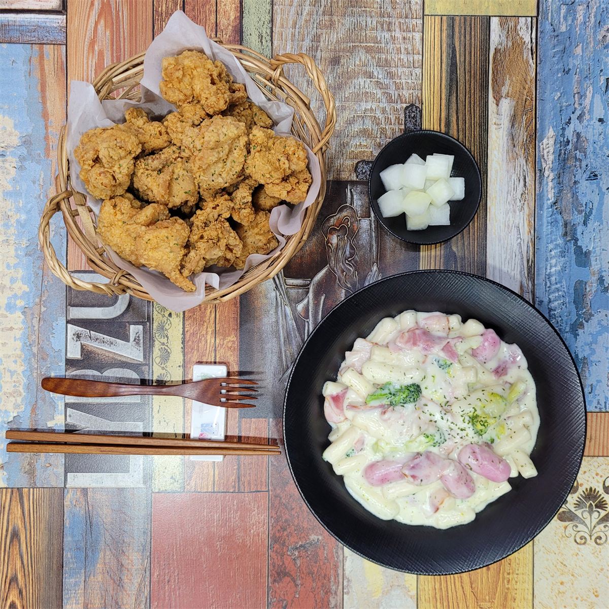 크림스프세트(치킨한마리+크림스프떡볶이 대)