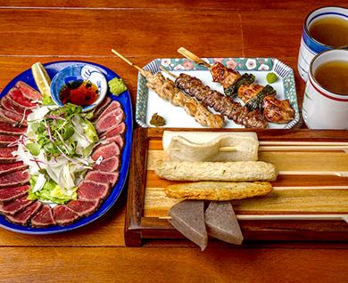 야키토리3종 +수제쌀오뎅+ 소고기타다끼