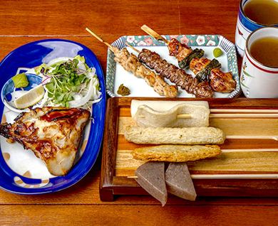 야키토리3종 +수제쌀오뎅바+ 메로구이